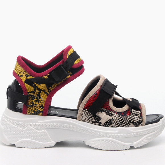Shoes - Cape Robbin ALERT Snake Print Platform Sandals